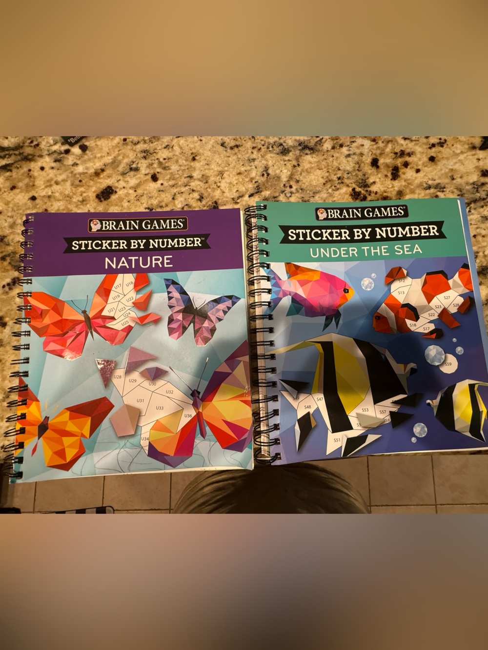 2 Sticker by Number Kids Activity Books - Nature & Under The Sea - Blue, Purple - Picture 2 of 3